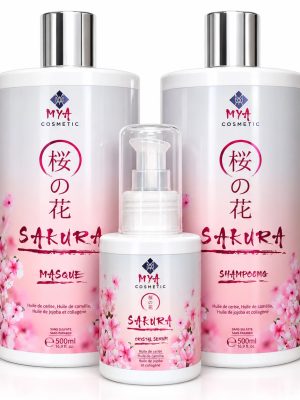 Kit d’entretien Sakura – Shampooing, Masque & Crystal Serum MYA COSMETIC