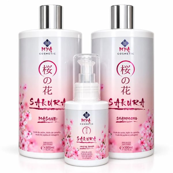 Kit d’entretien Sakura – Shampooing, Masque & Crystal Serum MYA COSMETIC